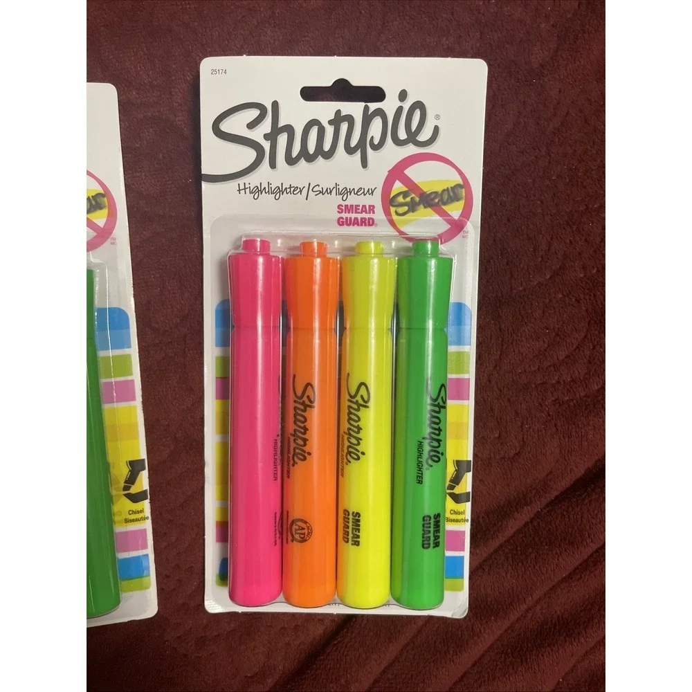 Lot Of 5 Sharpie Highlighters 4 Pk Fluorescent Pink Orange Yellow Green School